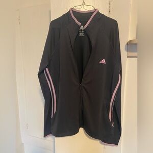 Adidas Black and Pink Women's Jacket